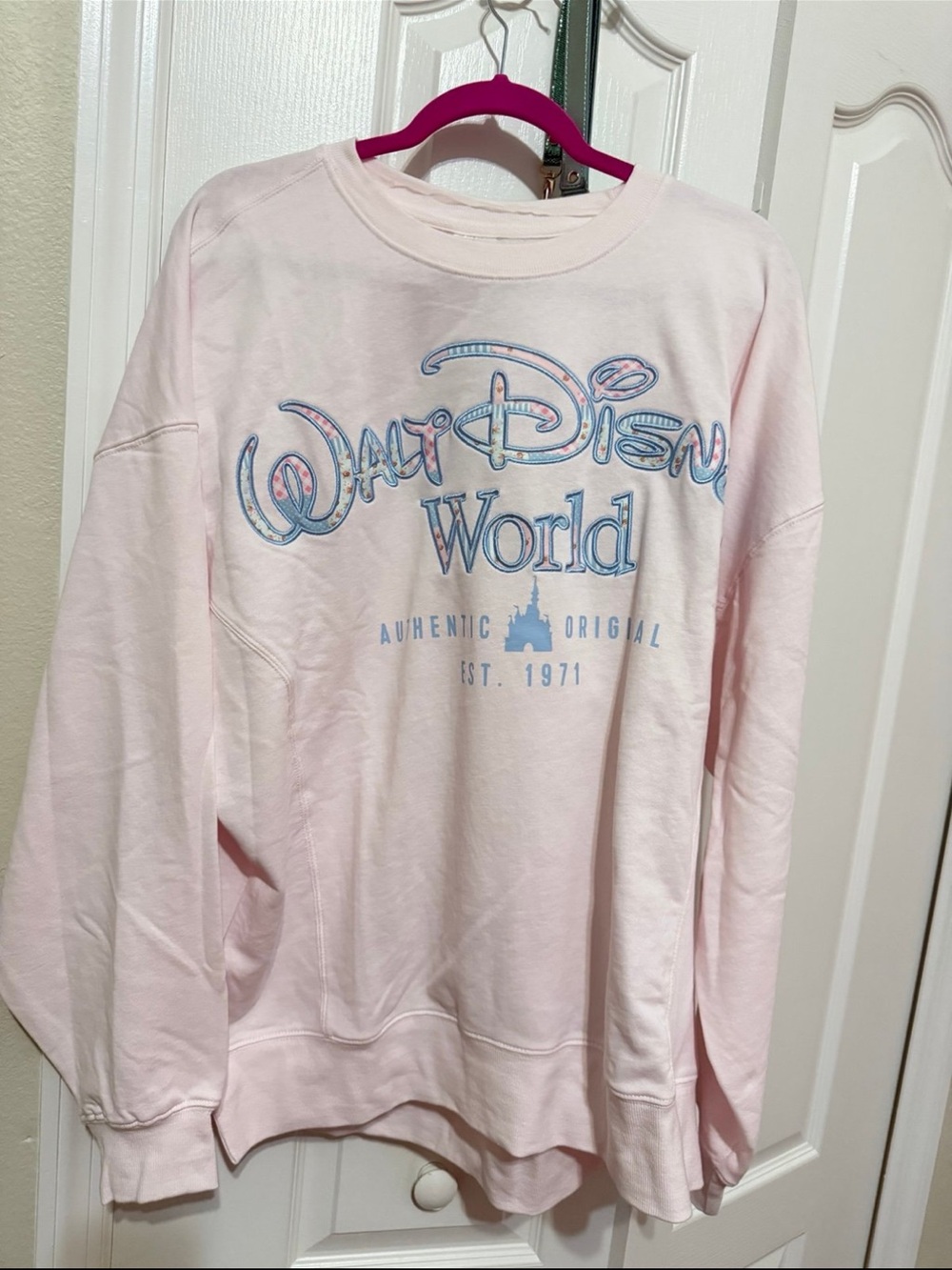 Disney Light Pink Walt Disney World Crewneck Sweatshirt